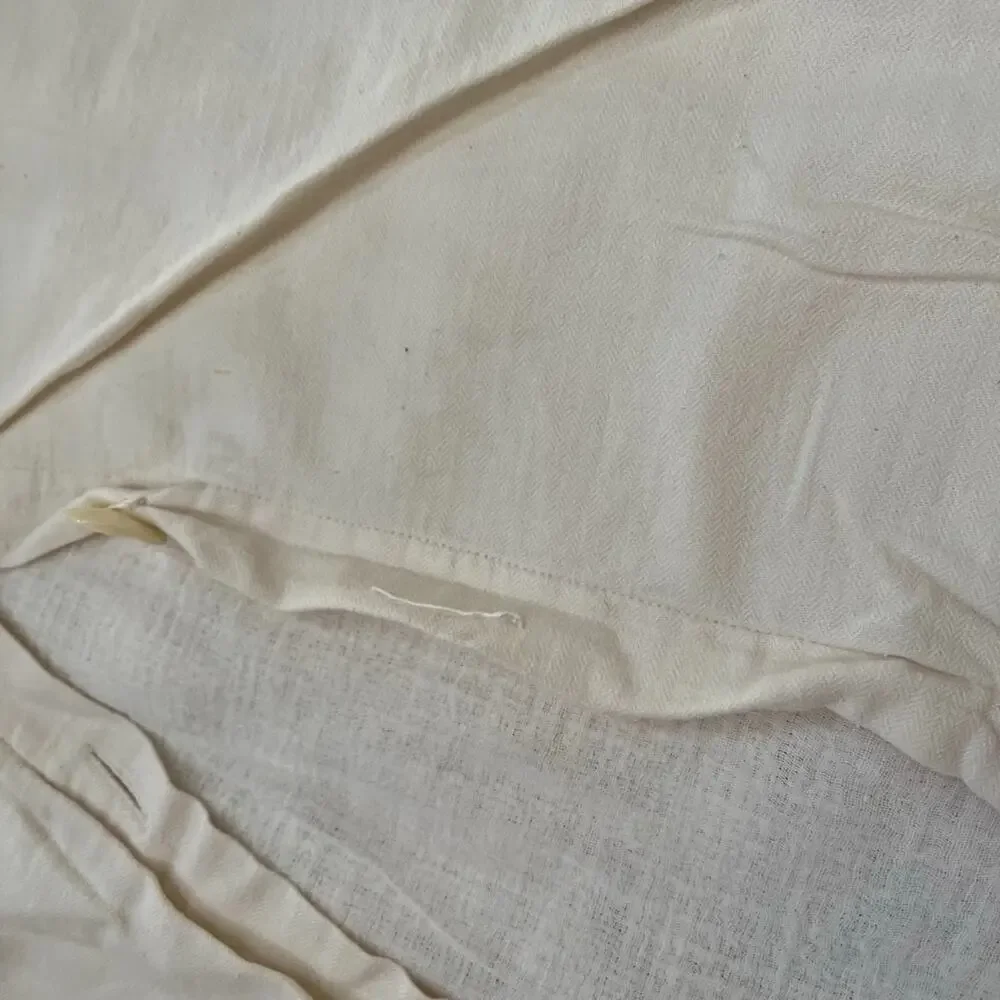 Crate & Barrel Lindstrom Ivory Textured Linen Cotton Pillow Sham King 20” X 36”